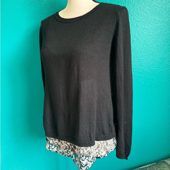 Verve Blues Tulip Back Black Double Layer Sweater Animal Print Women's Small - Picture 3 of 11